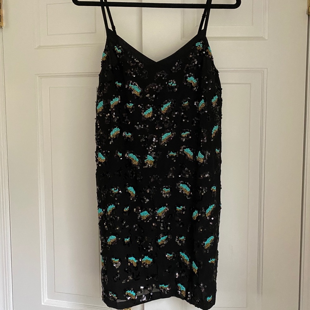 French Connection Black Beaded Dress